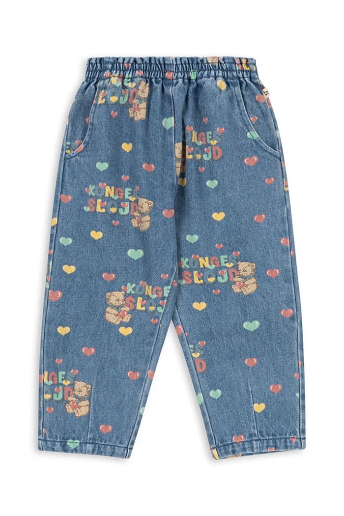 Konges Sløjd mom kavbojke otroške MAGOT FRILL PANTS GOTS KS106129.9BY2 modra AW26