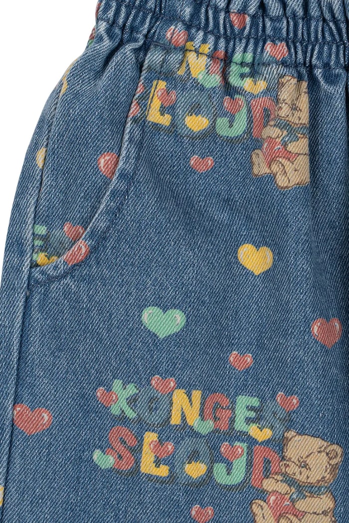 Konges Sløjd mom kavbojke otroške MAGOT FRILL PANTS GOTS modra KS106129.9BY2