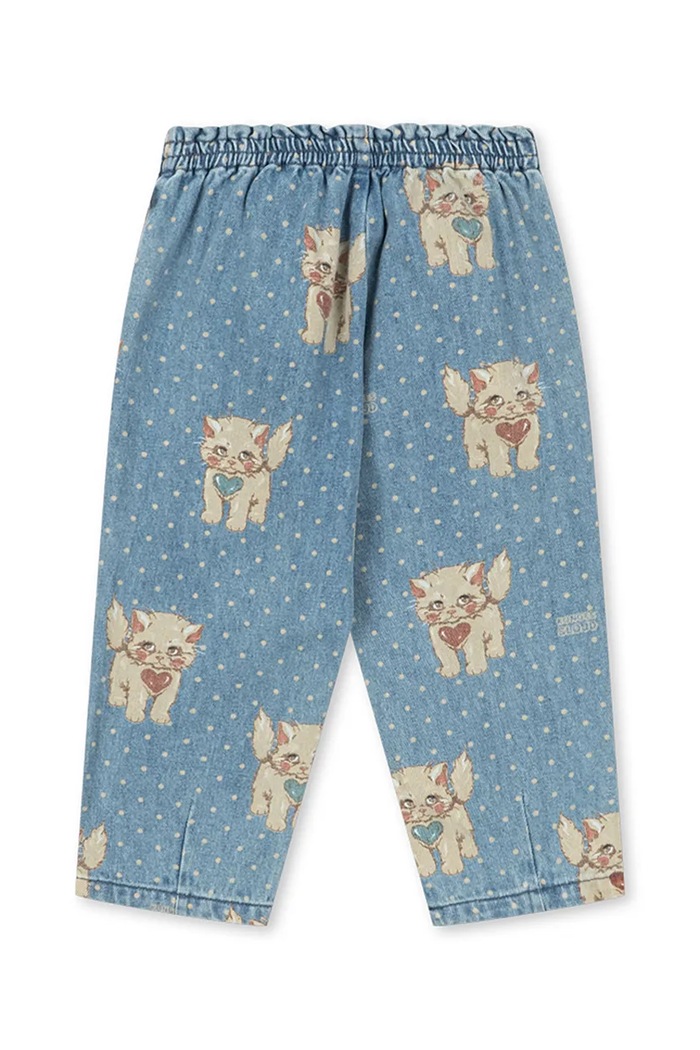 Dziewczynka Konges Sløjd Jeansy mom fit dziecięce MAGOT FRILL PANTS GOTS KS106129.9BY2 niebieski