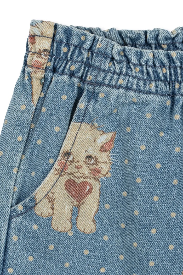 Jeansy mom fit dziecięce MAGOT FRILL PANTS GOTS Konges Sløjd KS106129.9BY2 niebieski