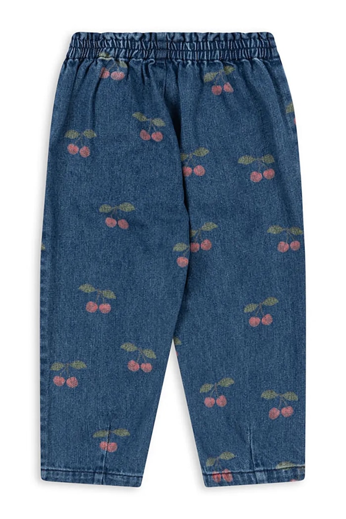 Dziewczynka Konges Sløjd jeansy regularne dziecięce MAGOT FRILL PANTS GOTS KS107621.9BY2 granatowy