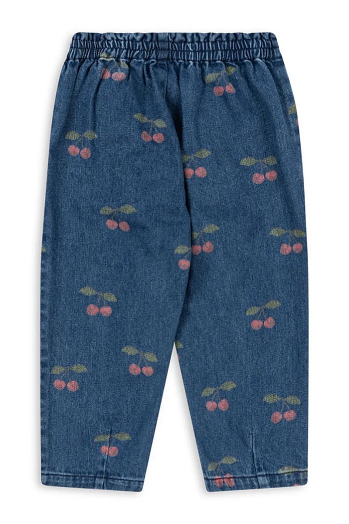 Dziewczynka Konges Sløjd jeansy regularne dziecięce MAGOT FRILL PANTS GOTS KS107621.9BY2 granatowy