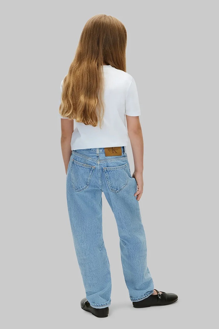 Dziewczynka Calvin Klein Jeans jeansy straight dziecięce Barrel leg LVCKFJC13G.9BY2 niebieski