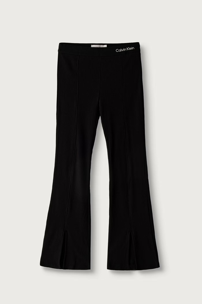 Calvin Klein Jeans legginsy dziecięce z bawełną Flare czarny LVCKFJC14G.128.170.9BY2