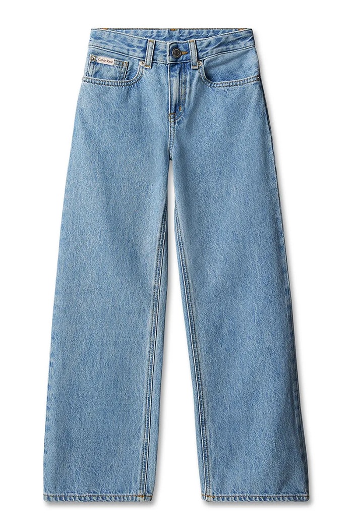 Calvin Klein Jeans Jeansy wide leg dziecięce Wide leg LVCKFJC12G.9BY2 niebieski AW26