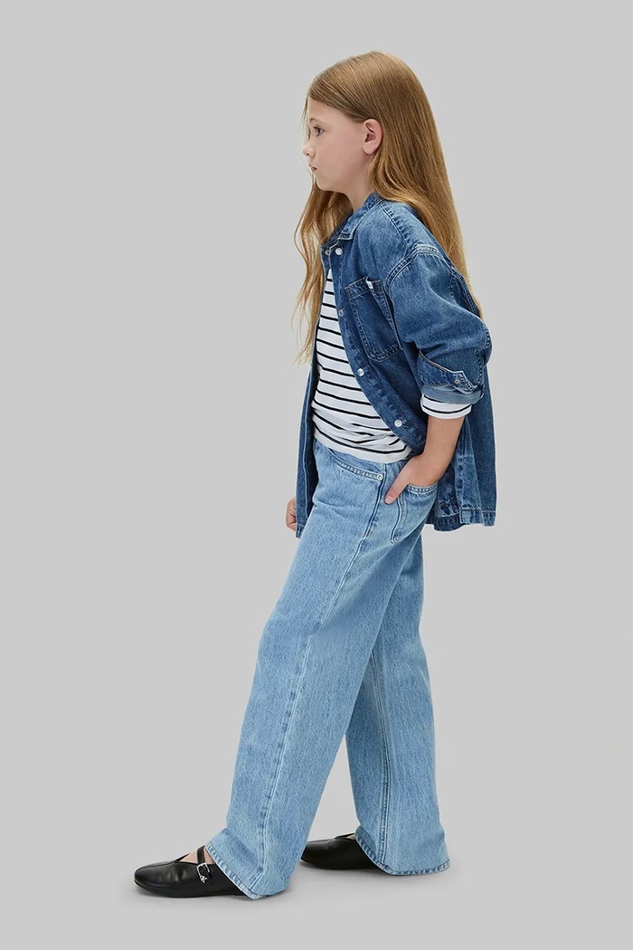 Jeansy wide leg dziecięce Wide leg Calvin Klein Jeans LVCKFJC12G.9BY2 niebieski