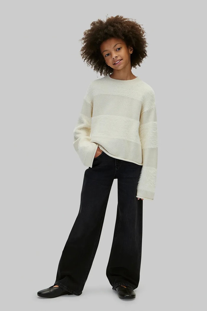 Dziewczynka Calvin Klein Jeans Jeansy wide leg dziecięce Wide leg LVCKFJC08G.9BY2 czarny