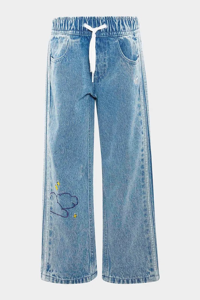 adidas Originals jeansy loose dziecięce KU8317 niebieski AW26
