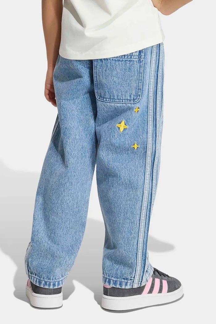 Dziewczynka adidas Originals jeansy loose dziecięce KU8317 niebieski
