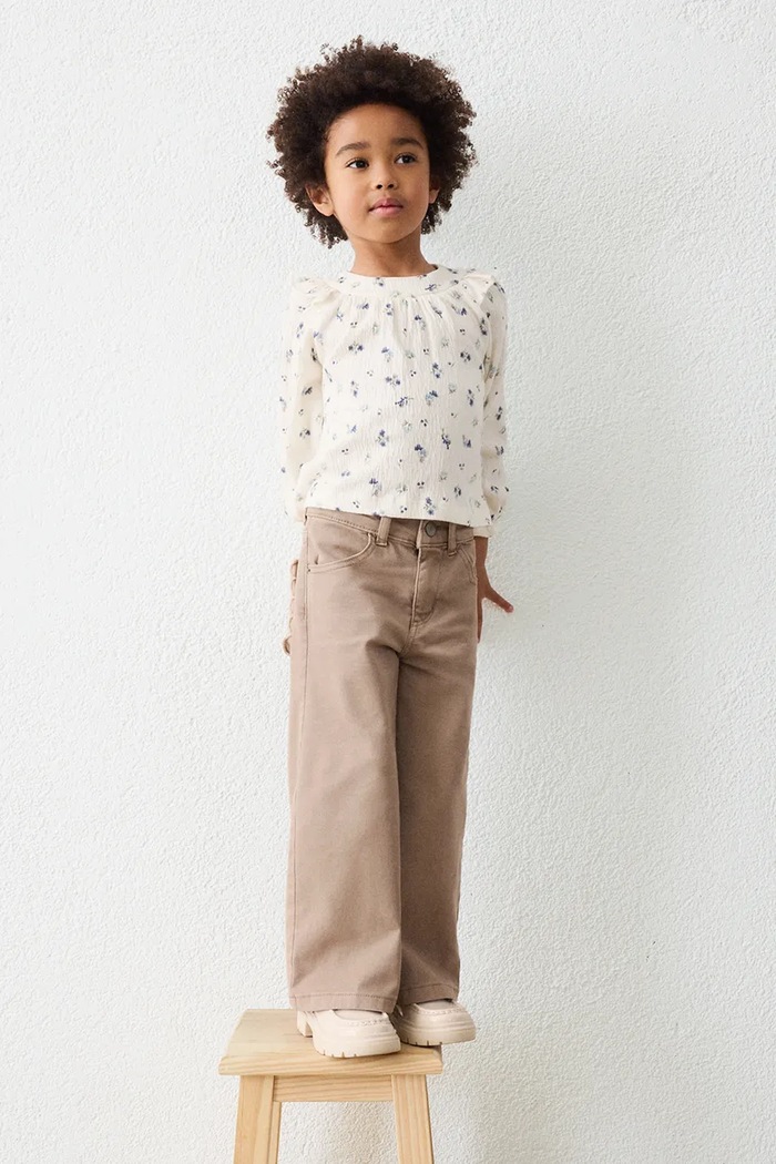 Mayoral wide leg traperice za djecu 4521.6E.Mini.9BY2 smeđa
