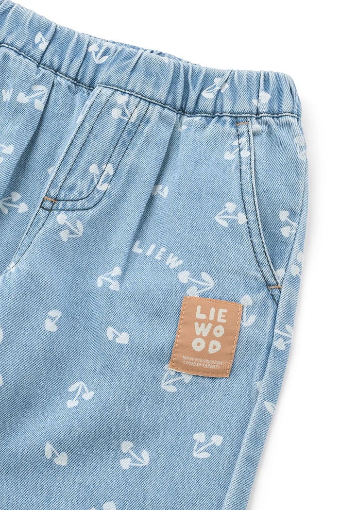 Момиче Liewood дънки loose за деца Borris Light Printed Denim Pants LW20995.9BY2 син