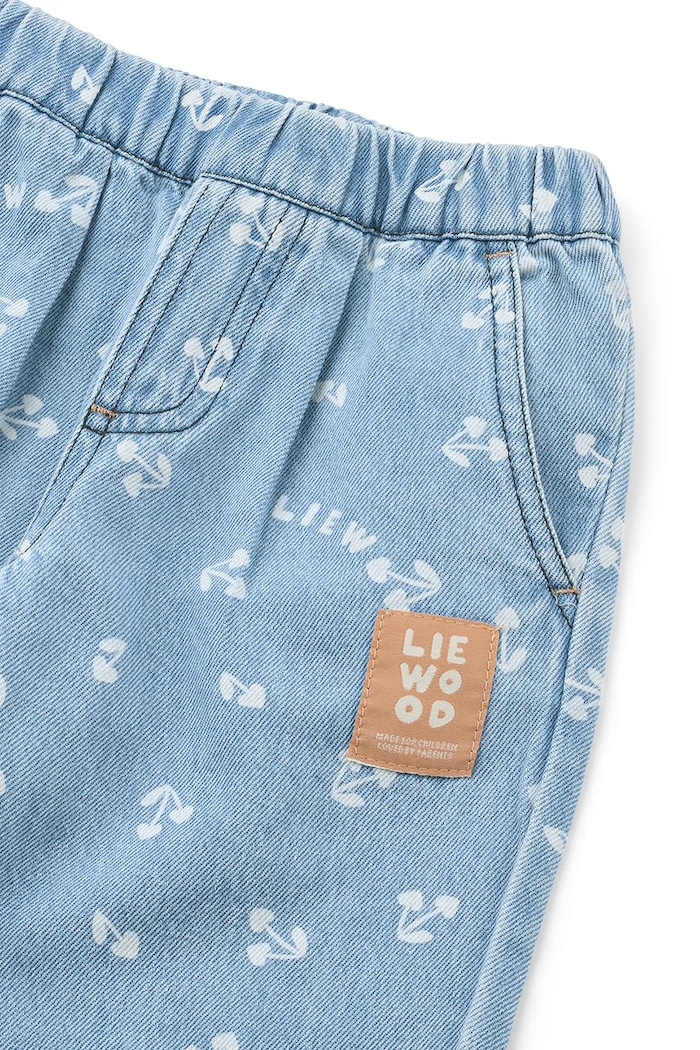 Момиче Liewood дънки loose за деца Borris Light Printed Denim Pants LW20995.9BY2 син