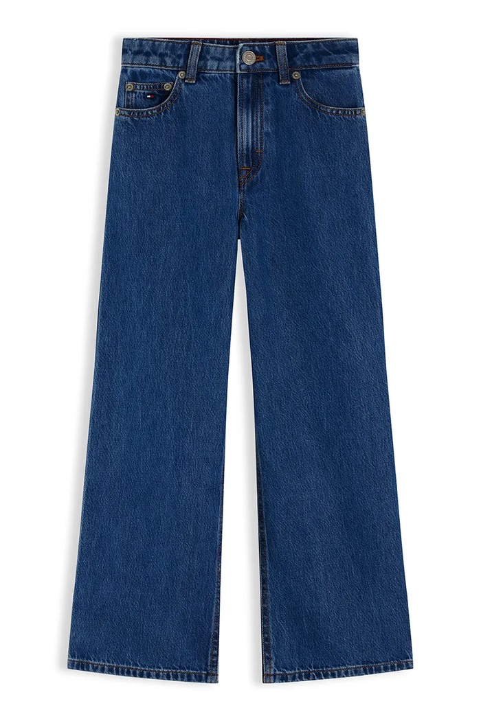 Tommy Hilfiger jeansy wide leg dziecięce WIDE LEG KG0KG09421.104.122.9BY2 niebieski AW26