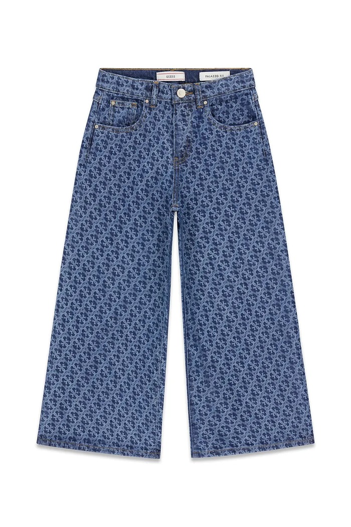 Guess jeansy wide leg dziecięce niebieski J6YA09.D1216.9BY2