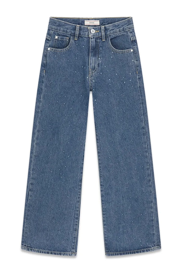 Guess jeansy wide leg dziecięce J6YA03.D1210.9BY2 niebieski AW26