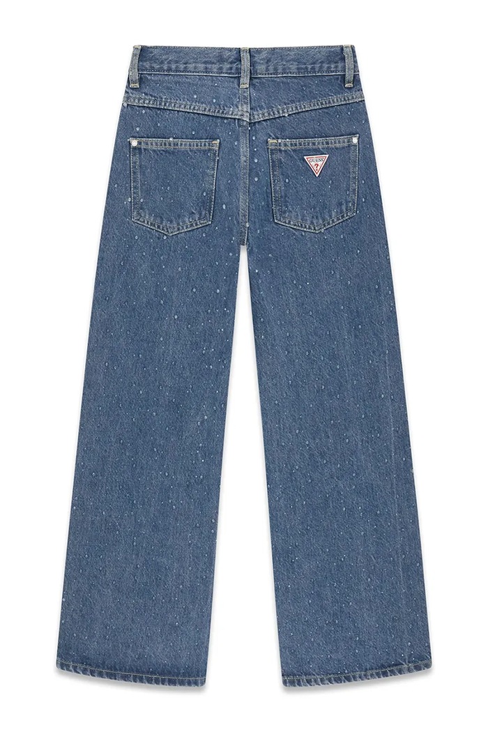 Dziewczynka Guess jeansy wide leg dziecięce J6YA03.D1210.9BY2 niebieski