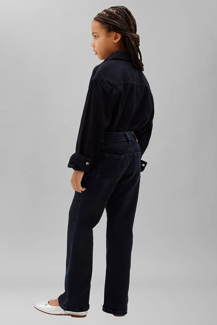 Dziewczynka Calvin Klein Jeans jeansy dziecięce FLARE LVCKSJC03G.128.170.9BY2 granatowy