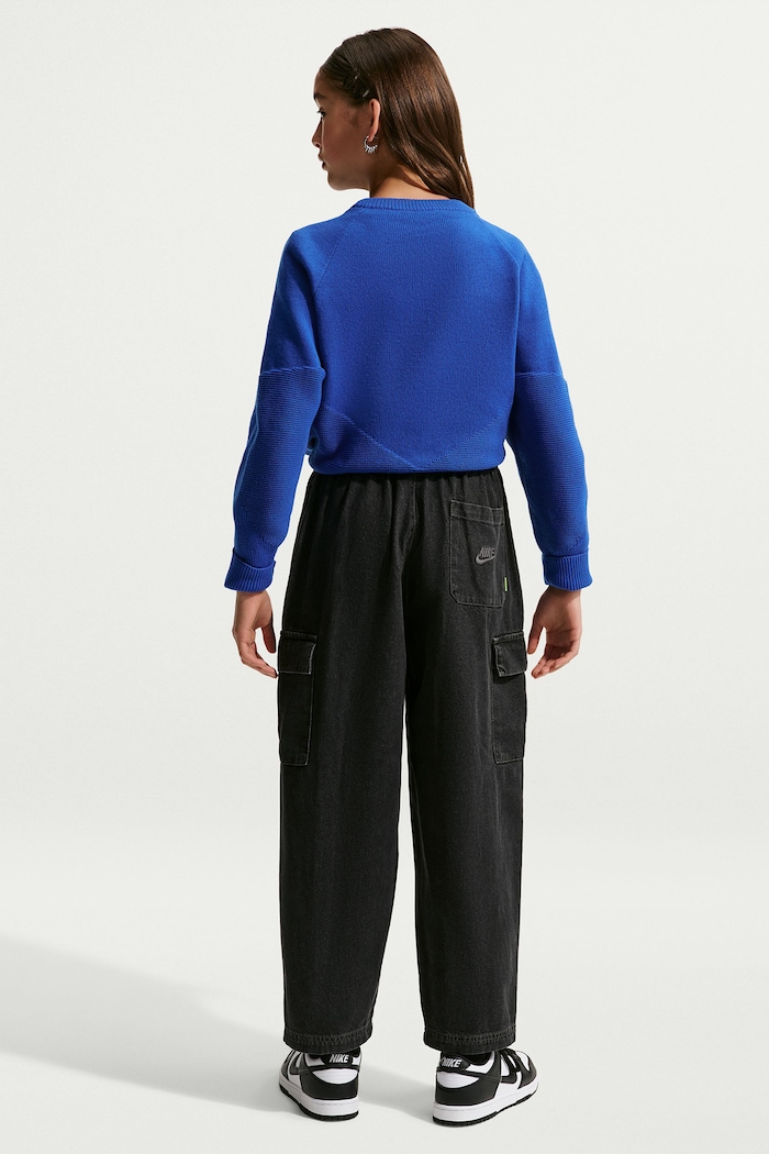 Nike Jeansy relaxed fit dziecięce Nike Sportswear IO0197 czarny AW26