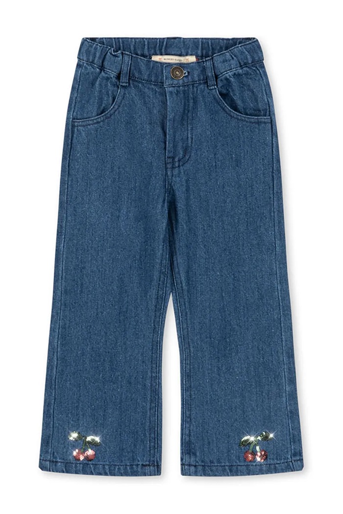 Konges Sløjd Jeansy flare dziecięce ELBA FLARE JEANS GOTS niebieski KS107385.9BY2