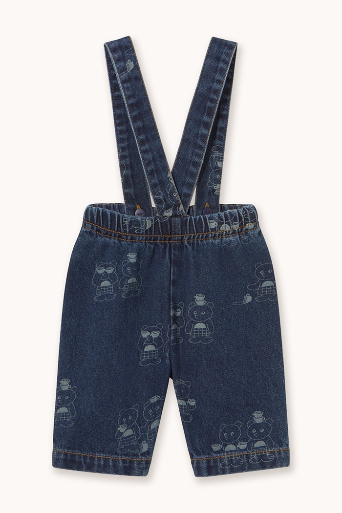 Tinycottons Ogrodniczki niemowlęce TINY TEA ROOM 2 BABY DENIM PANT granatowy AW26.196