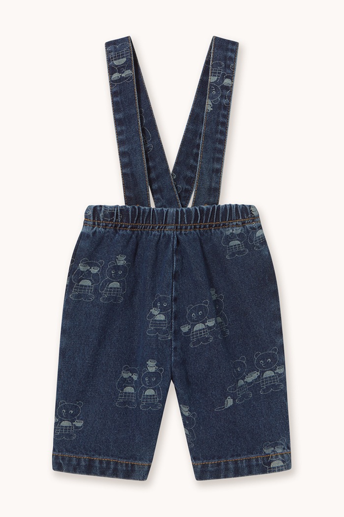 Tinycottons Ogrodniczki niemowlęce TINY TEA ROOM 2 BABY DENIM PANT AW26.196 granatowy AW26