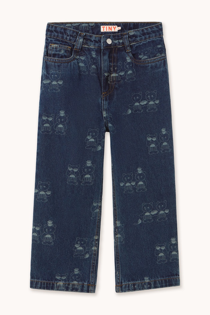 Tinycottons Jeansy straight dziecięce TINY TEA ROOM 2 STRAIGHT DENIM PANT AW26.195 granatowy AW26
