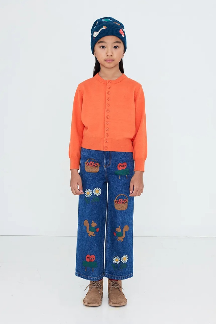 Tinycottons rovné džíny dětské TINY APPLES DENIM PANT AW26.185 modrá