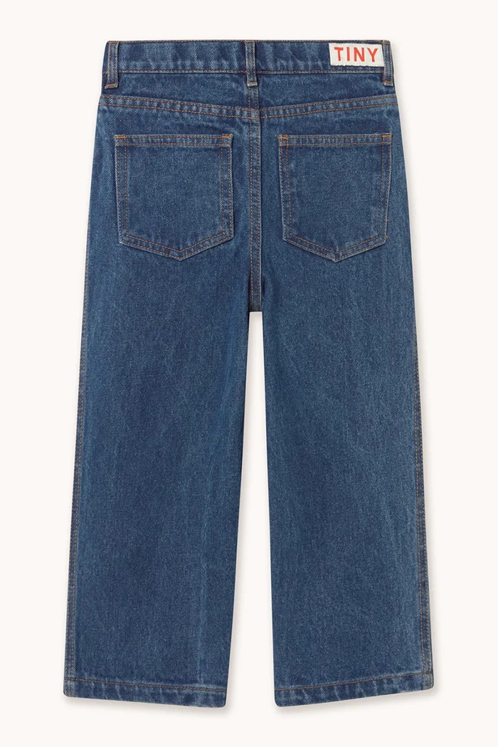 CHLAPEC Tinycottons rovné džíny dětské TINY APPLES DENIM PANT AW26.185 modrá