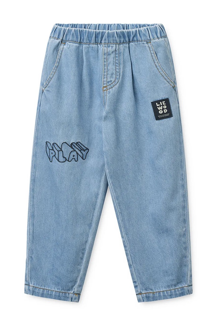 Liewood jeansy loose dziecięce Borris Light Placement Denim Pants LW20928.9BY2 niebieski AW26