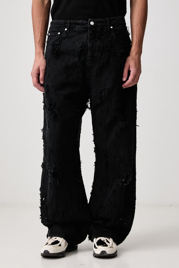 Represent Jeansy relaxed fit męskie czarny MLM100971