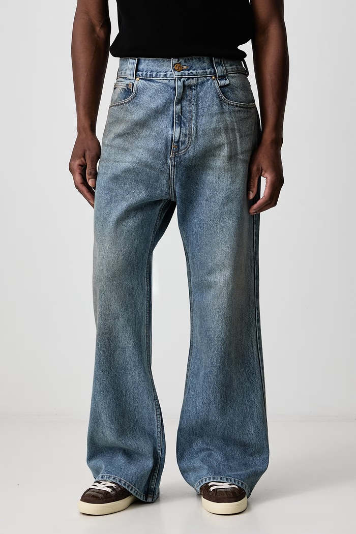 Willy Chavarria FLARED DENIM JEAN blugi straight pentru bărbați albastru MMDPA002.043N