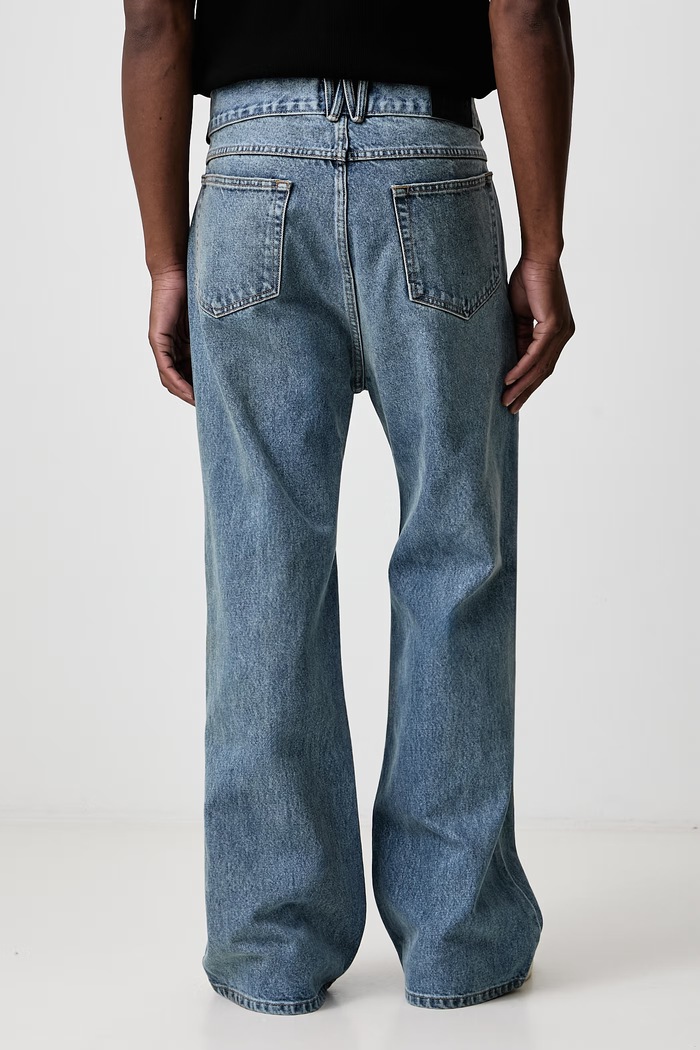 Îmbrăcăminte Willy Chavarria FLARED DENIM JEAN blugi straight pentru bărbați MMDPA002.043N albastru