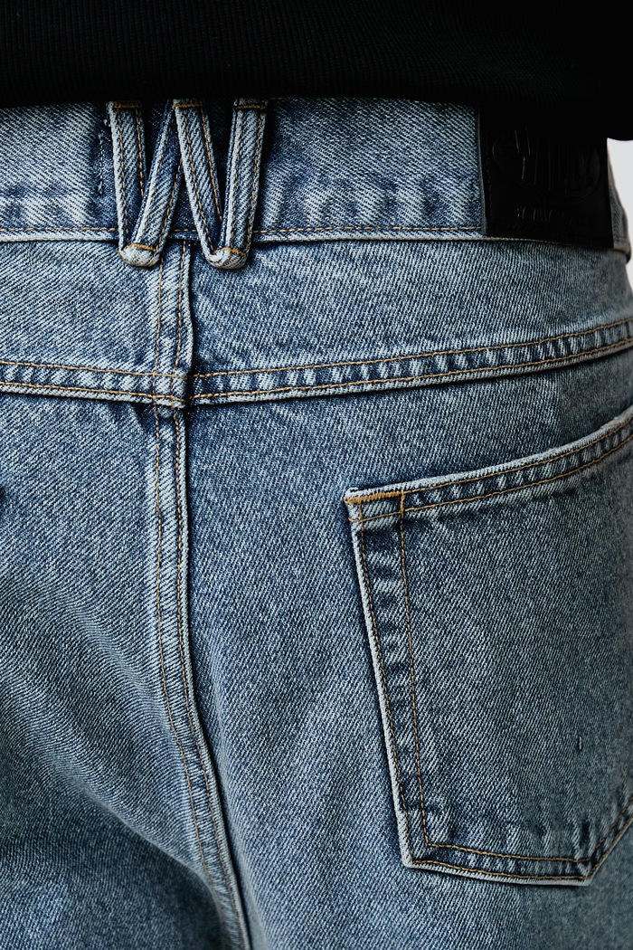 FLARED DENIM JEAN blugi straight pentru bărbați Willy Chavarria albastru MMDPA002.043N