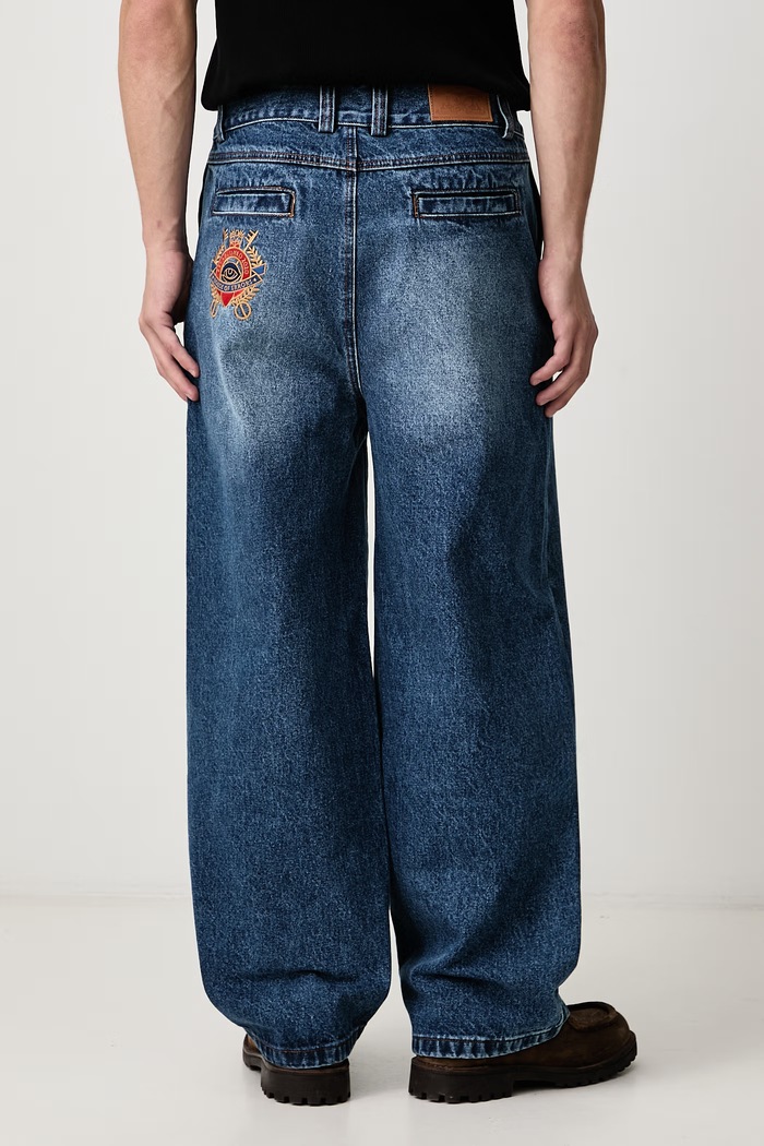Odzież House of Errors Crown jeansy relaxed fit męskie HEFW26DP02012 niebieski