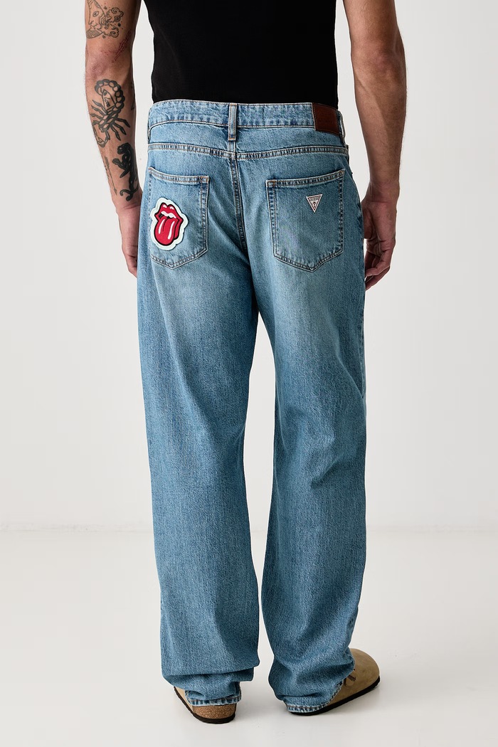 Odzież Guess Jeans Jeansy relaxed fit męskie M6BAB3.D1873 niebieski