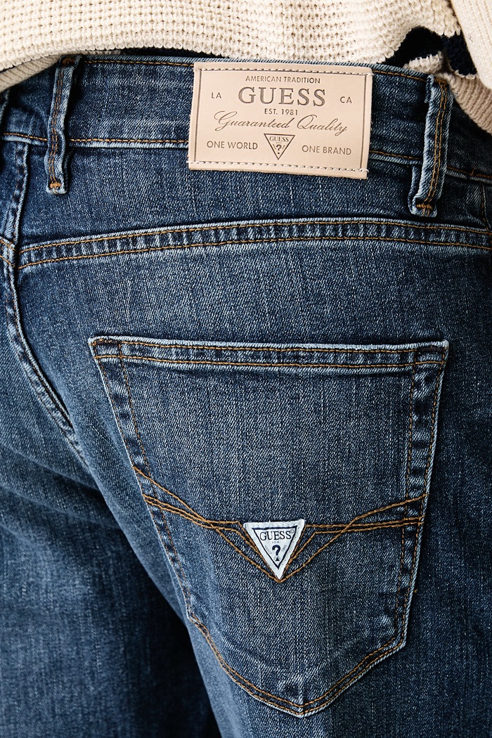 Jeansy slim fit męskie ANGELS Guess M6YAN2.D1476 niebieski