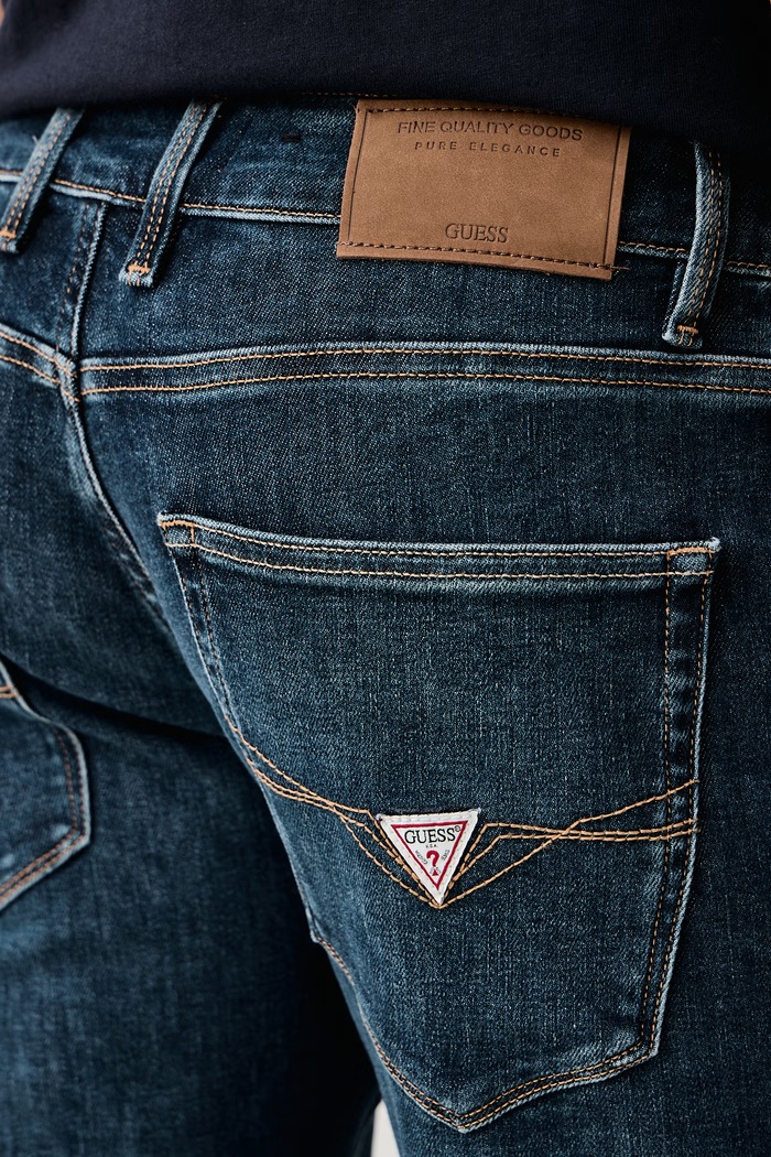 Odzież Guess Jeansy slim fit męskie ANGELS M6BAN2.D2044 granatowy