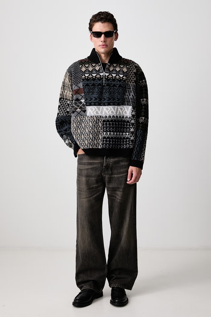 Drôle de Monsieur Jeansy straight męskie M.BP216.CO338 zielony AW26