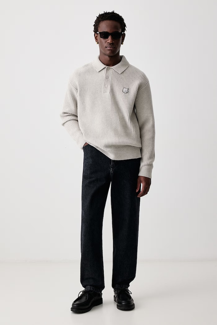 Maison Kitsuné Tapered jeansy męskie MRMDP01WD4031 czarny AW26