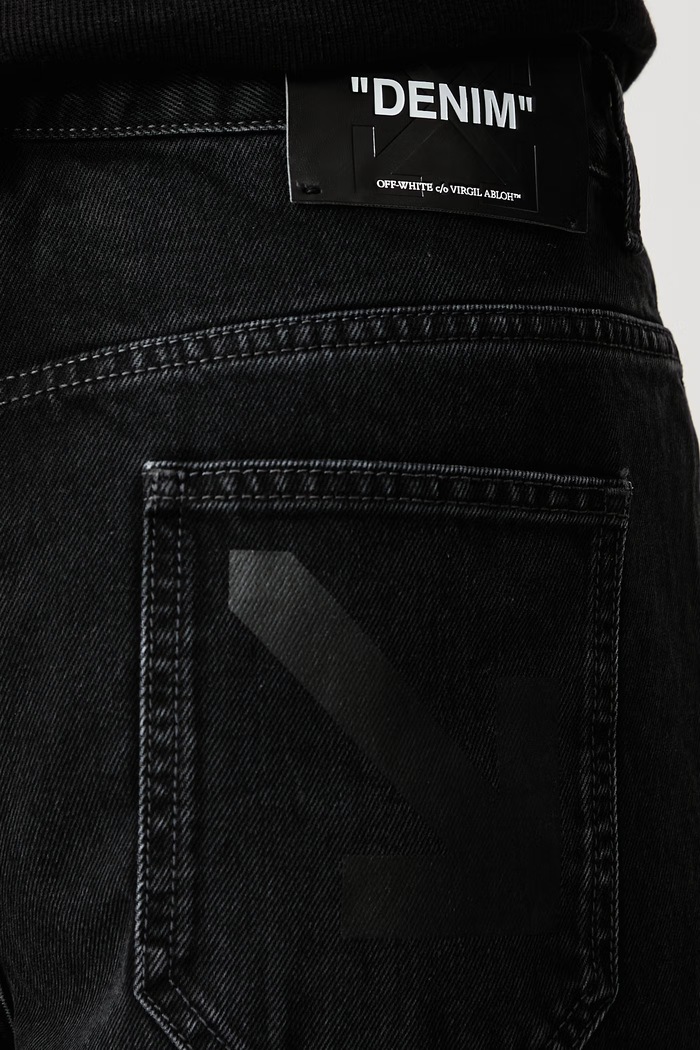 Half Arrow blugi relaxed fit pentru bărbați Off-White negru 44MYA19DF26D001019