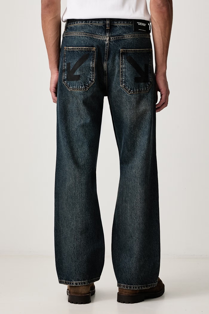 Îmbrăcăminte Off-White Half Arrow blugi relaxed fit pentru bărbați 44MYA18JF26D005461 albastru