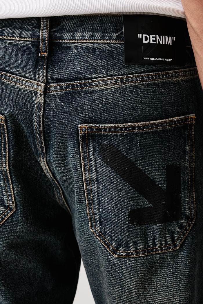 Half Arrow blugi relaxed fit pentru bărbați Off-White albastru 44MYA18JF26D005461