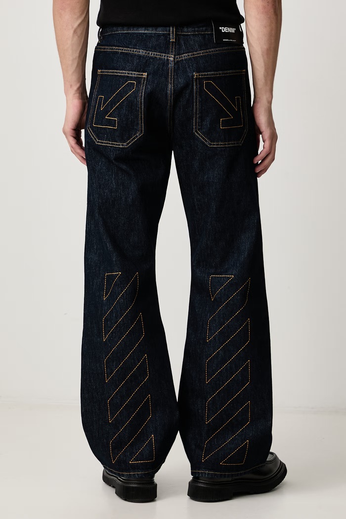 Îmbrăcăminte Off-White Half Arrow blugi relaxed fit pentru bărbați 44MYA18JF26D004460 albastru