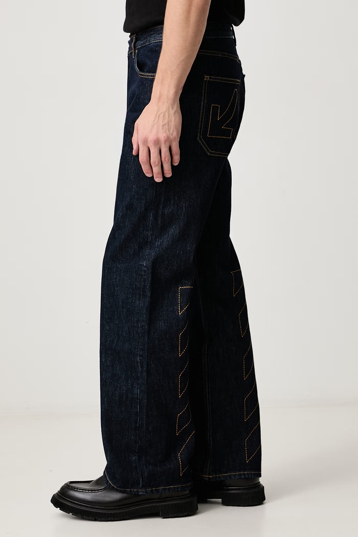 Half Arrow blugi relaxed fit pentru bărbați Off-White 44MYA18JF26D004460 albastru