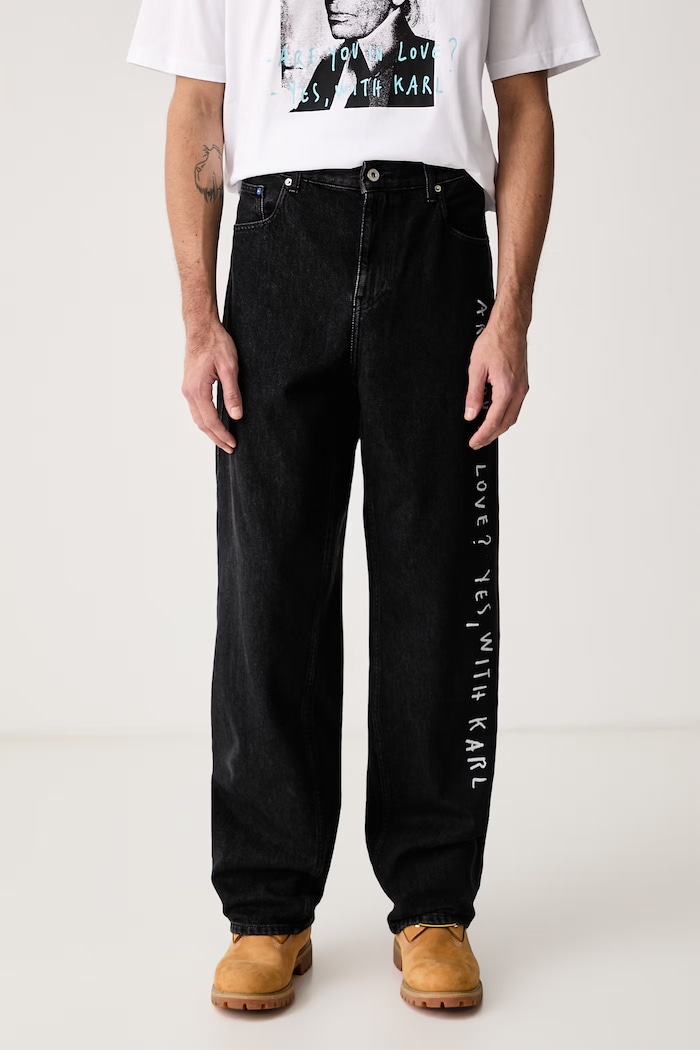 Karl Lagerfeld Jeans Blugi relaxed fit pentru bărbați x Pietro Terzini negru B4M10109
