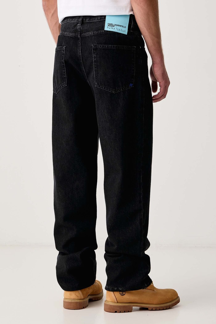 Odjeća Karl Lagerfeld Jeans Relaxed fit traperice za muškarce x Pietro Terzini B4M10109 crna