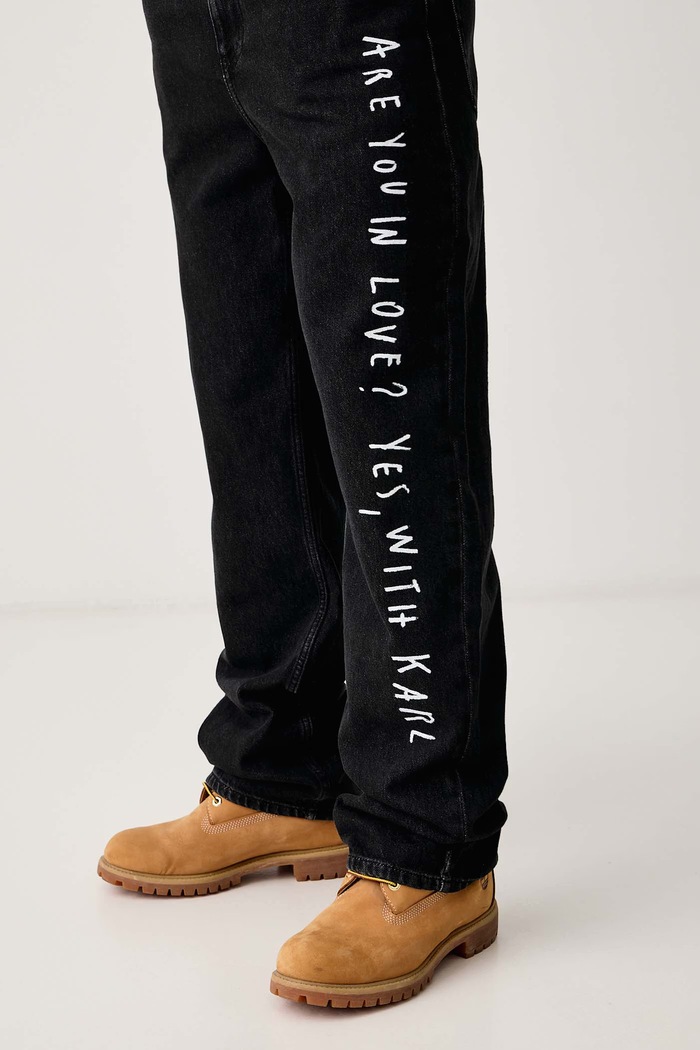 Relaxed fit traperice za muškarce x Pietro Terzini Karl Lagerfeld Jeans B4M10109 crna