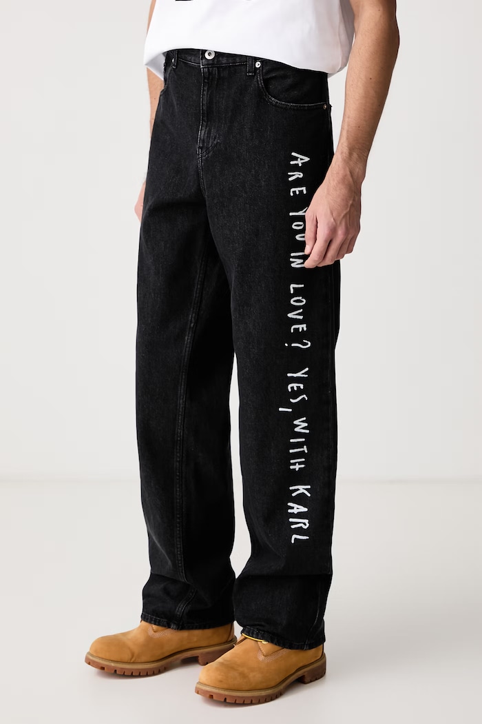 Blugi relaxed fit pentru bărbați x Pietro Terzini Karl Lagerfeld Jeans B4M10109 negru