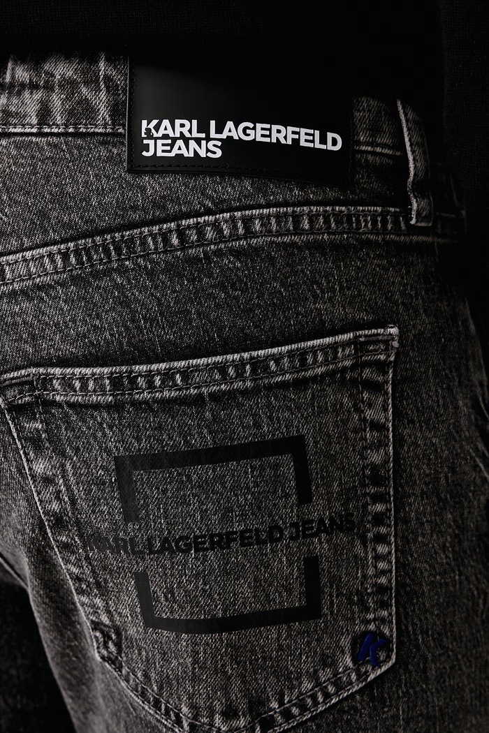 Rifle slim fit pánske Karl Lagerfeld Jeans B4M10025 čierna