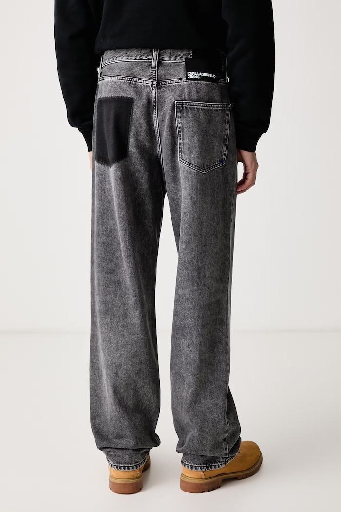 Odzież Karl Lagerfeld Jeans Jeansy relaxed fit męskie B4M10008 szary